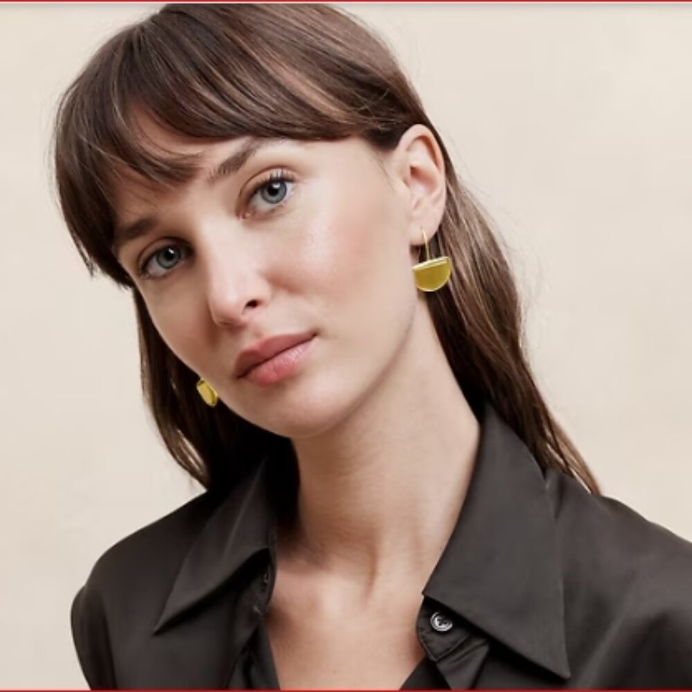 Crescent Stone Drop Earrings (NWT)